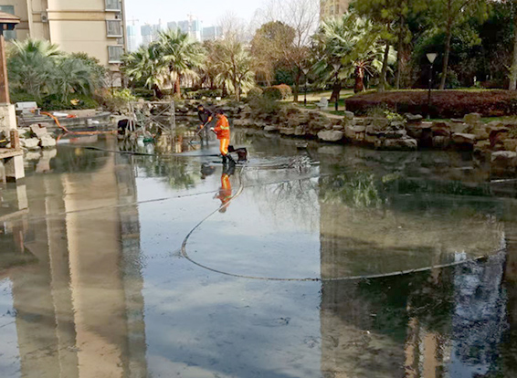 祁阳景观池淤泥清理